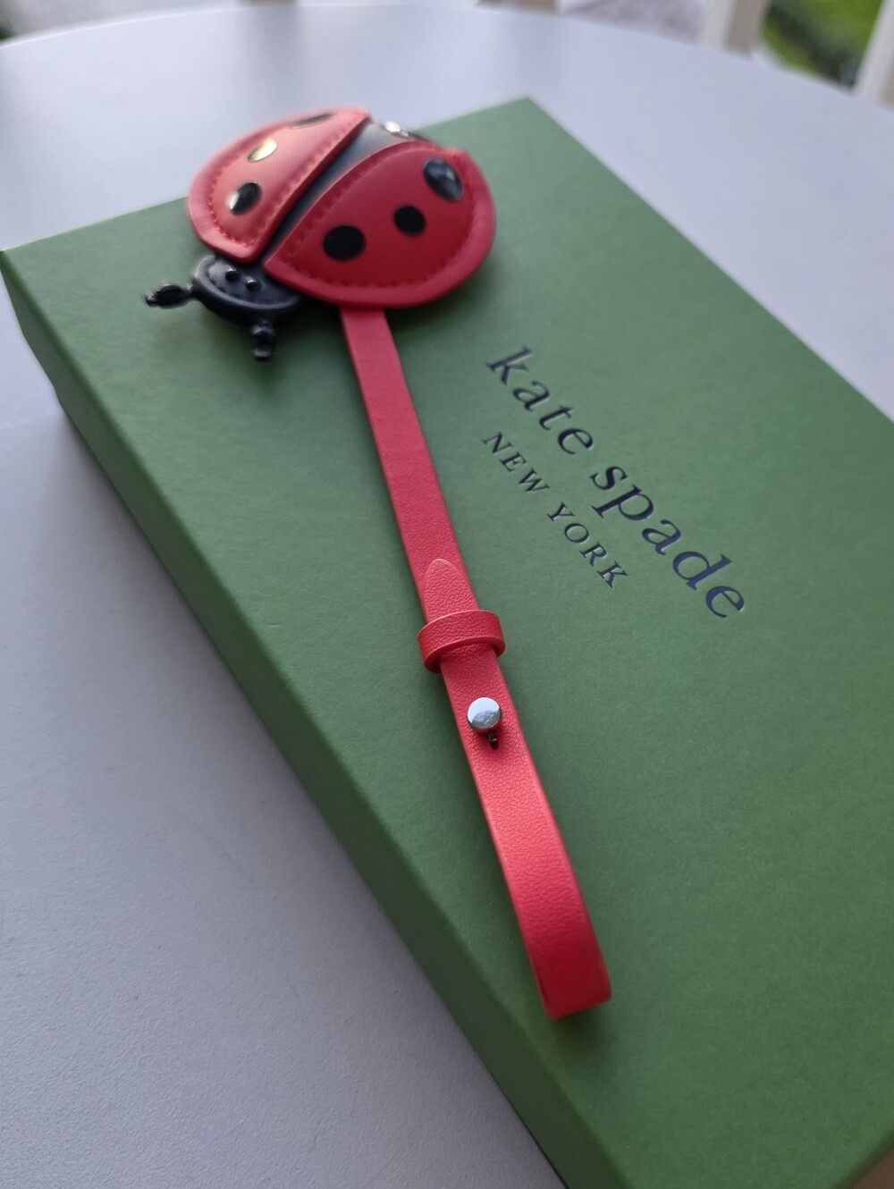 Kate Spade New York Ladybug Leather Wristlet Bag Charm -new - Picture 2 of 6